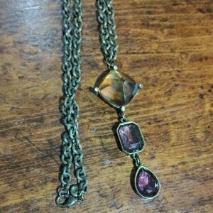 Elegant Gold and Purple Pendant Necklace Loft